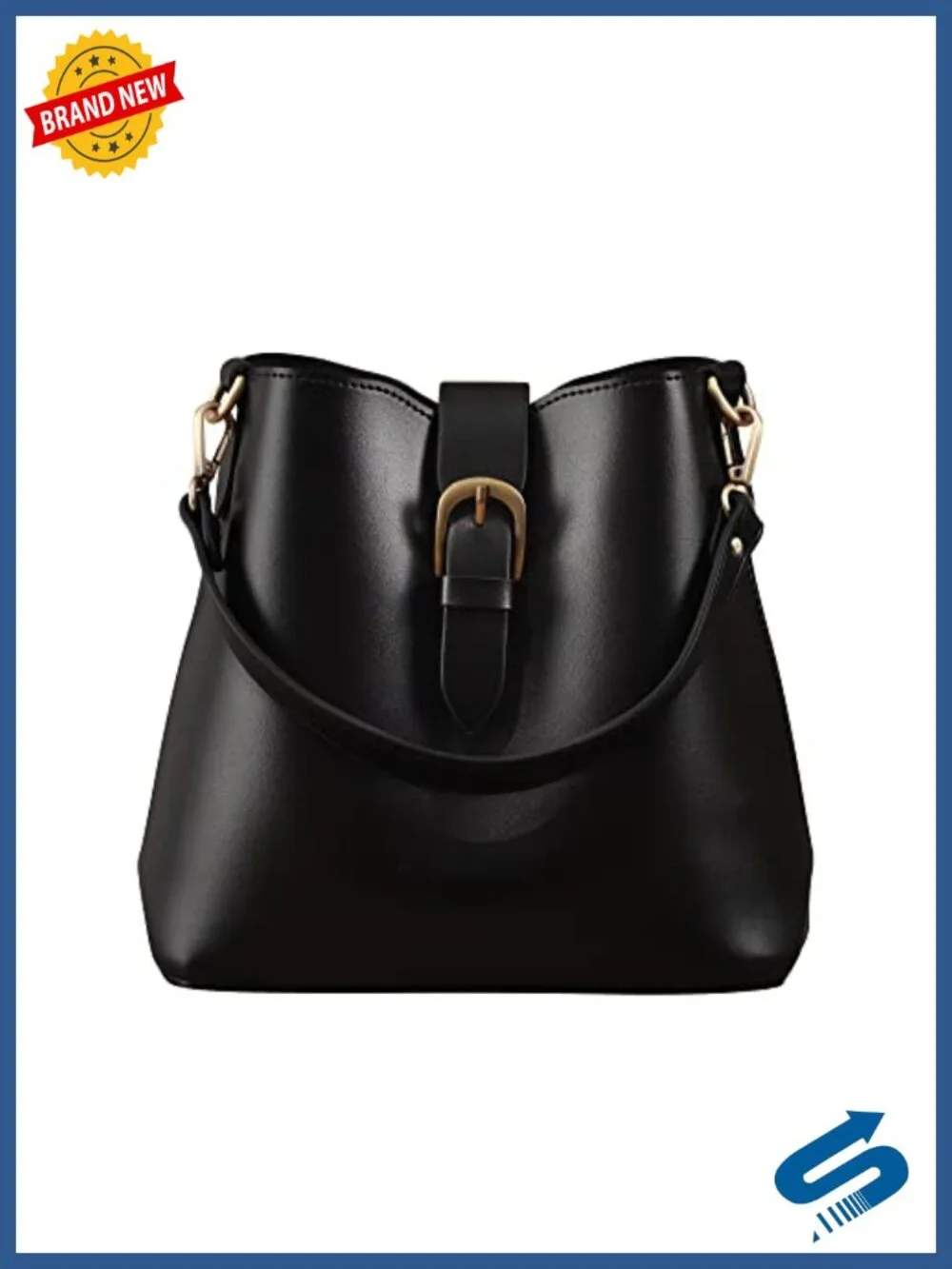 Vegan Leather Bucket Bag Hobo Crossbody Shoulder Handbag Purse